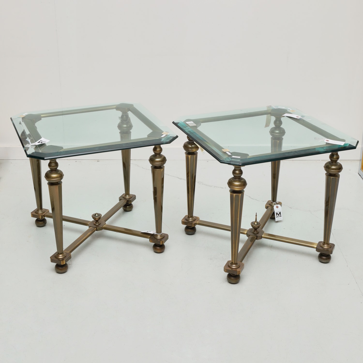 PAIR VINTAGE OILED BRASS AND