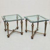 PAIR VINTAGE OILED BRASS AND G