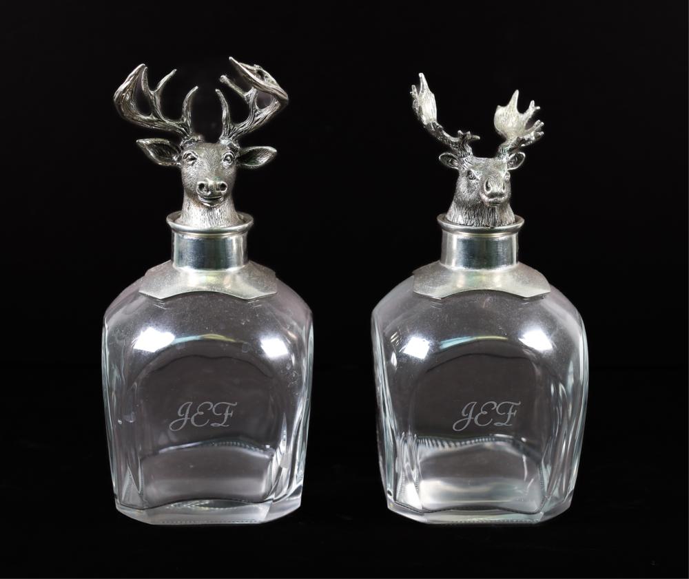 PAIR, VINTAGE POTTERY BARN STAG