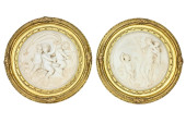 PAIR VINTAGE RESIN RELIEF CAME