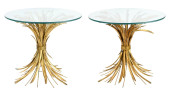 PAIR VINTAGE WHEAT SHEAF TOLE