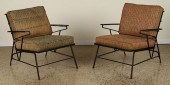 PAIR VINTAGE WROUGHT IRON PATI
