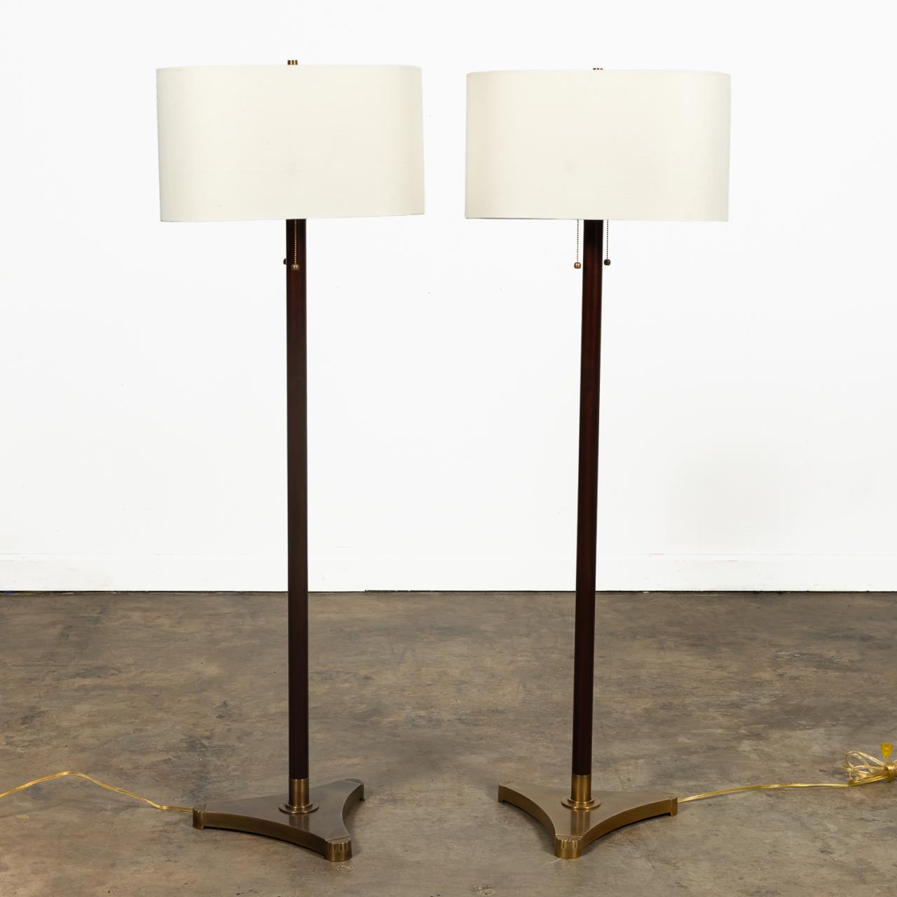 PAIR, VISUAL COMFORT WOODEN & BRASS