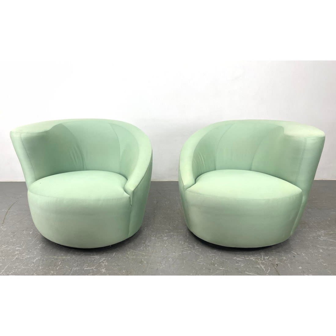 Pair Vladimir Kagan swivel nautilus