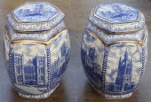 PAIR WADE BLUE AND WHITE TRANS