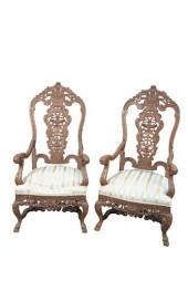 PAIR WALNUT CONTINENTAL STYLE