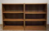 PAIR WALNUT FORMICA OPEN LOW B