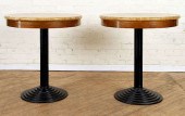 PAIR WALNUT ITALIAN CAFE TABLE
