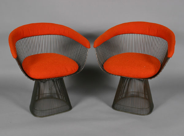 Pair Warren Platner steel rod