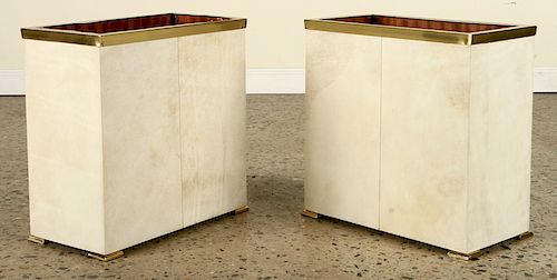 PAIR WASTE BASKETS MANNER OF