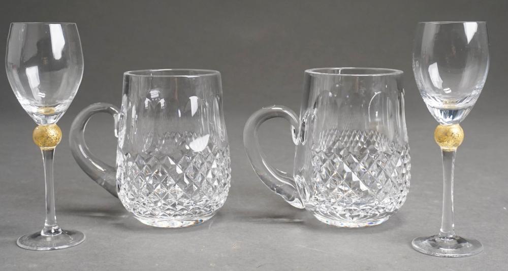 PAIR WATERFORD CRYSTAL MUGS AND