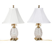 PAIR WATERFORD CRYSTAL PINEAPP