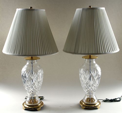 PAIR WATERFORD CRYSTAL TABLE