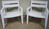 PAIR WEATHERED ESTATE FURNITUR