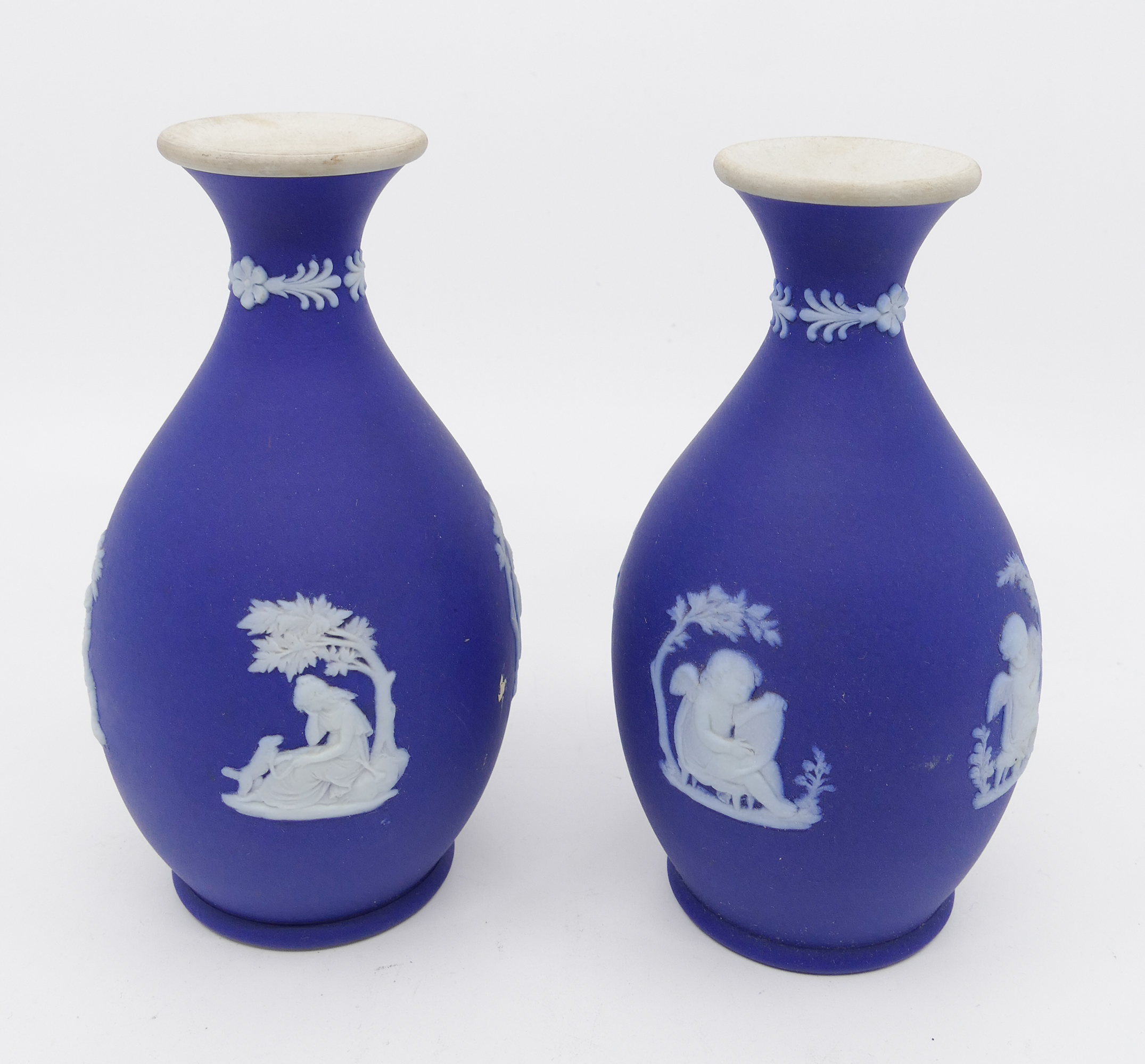 Pair Wedgwood Blue Jasperware