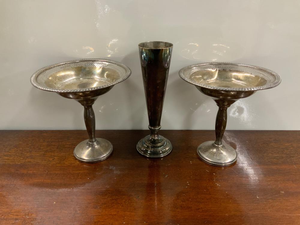 PAIR WEIGHTED STERLING SILVER