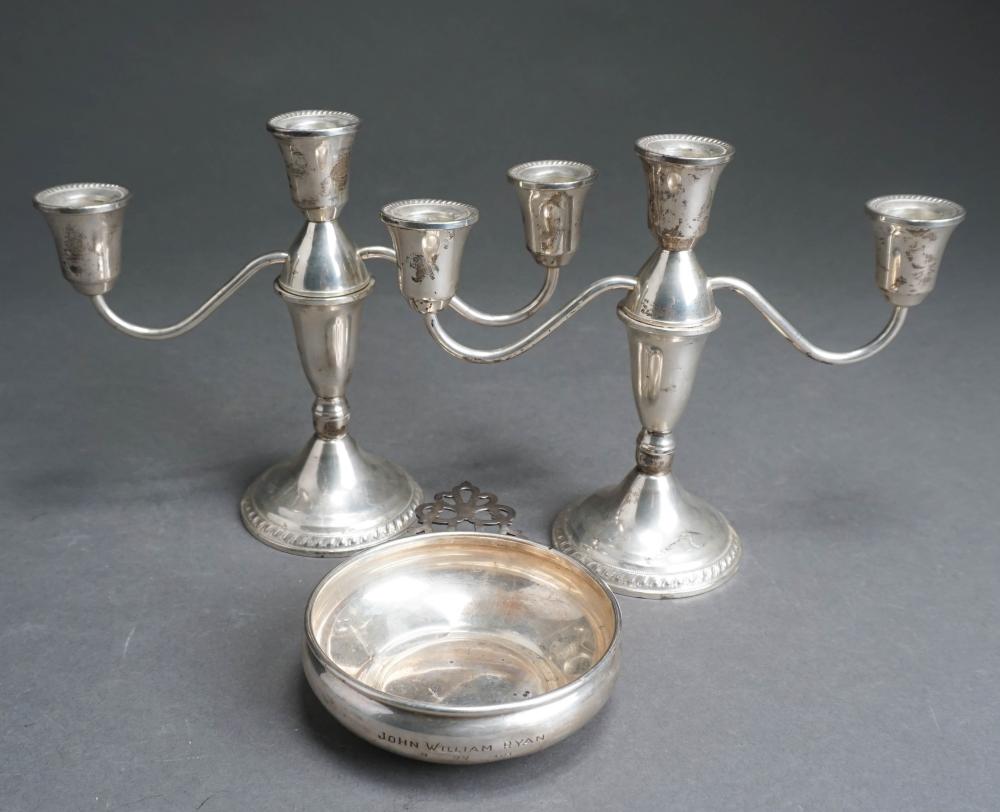 PAIR WEIGHTED STERLING SILVER