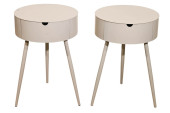PAIR WEST ELM MITZI POWDER COA