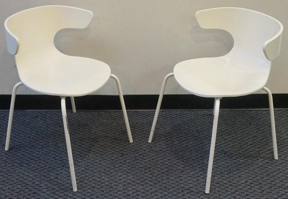 PAIR WEST ELM MODERNIST STYLE WHITE