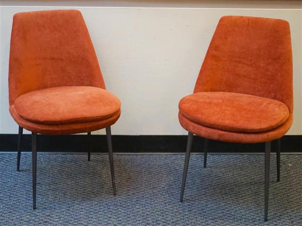 PAIR WEST ELM UPHOLSTERED SIDE