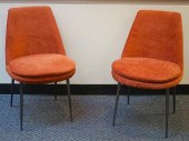 PAIR WEST ELM UPHOLSTERED SIDE