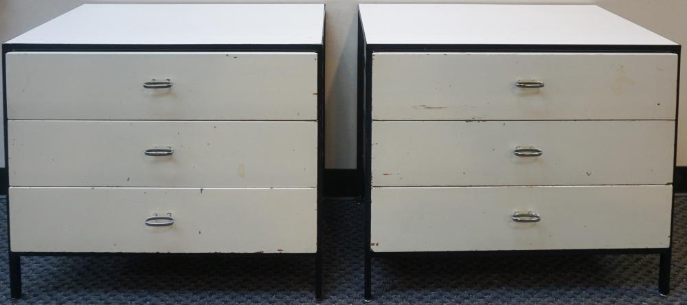 PAIR WHITE ENAMELED GEORGE NELSON