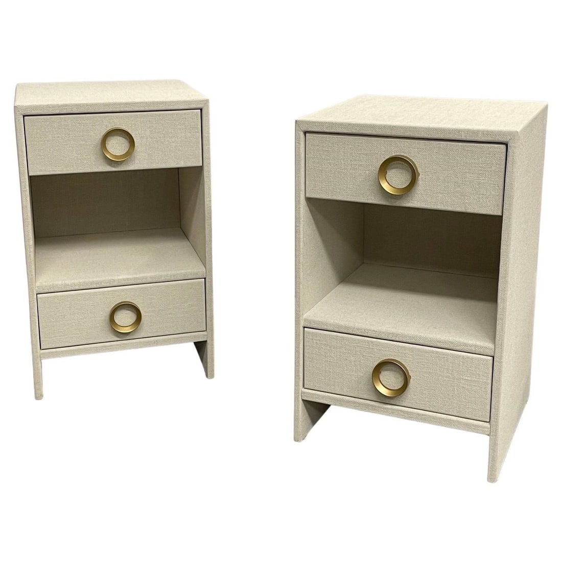 PAIR WHITE LINEN WRAPPED