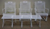 PAIR WHITE PAINTED WROUGHT IRO
