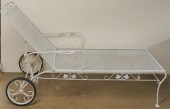 PAIR WHITE PAINTED WROUGHT IRO