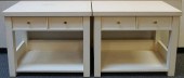 PAIR WHITEWASHED SOFA TABLES,