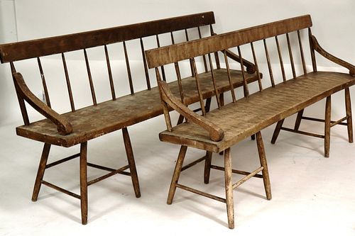 PAIR WOODEN FAUX GRAIN PAINTED