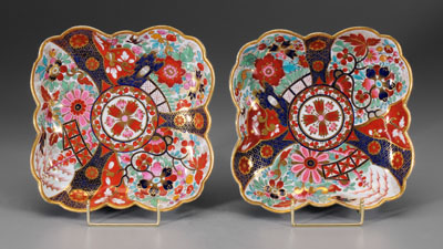 Pair Worcester bowls: Imari