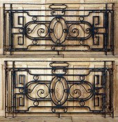 PAIR WROUGHT IRON BALCONY PANE