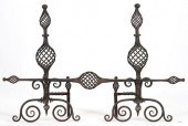 PAIR YELLIN STYLE WROUGHT IRON
