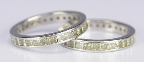 PAIR YELLOW DIAMOND PLATINUM