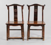 Pair Yoke-Back Chairs Chinese,