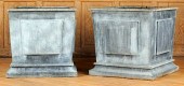 PAIR ZINC GARDEN PLANTERS RAIS