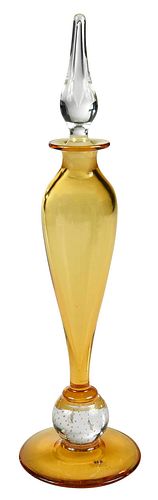 PAIRPOINT AMBER BLOWN GLASS PERFUME