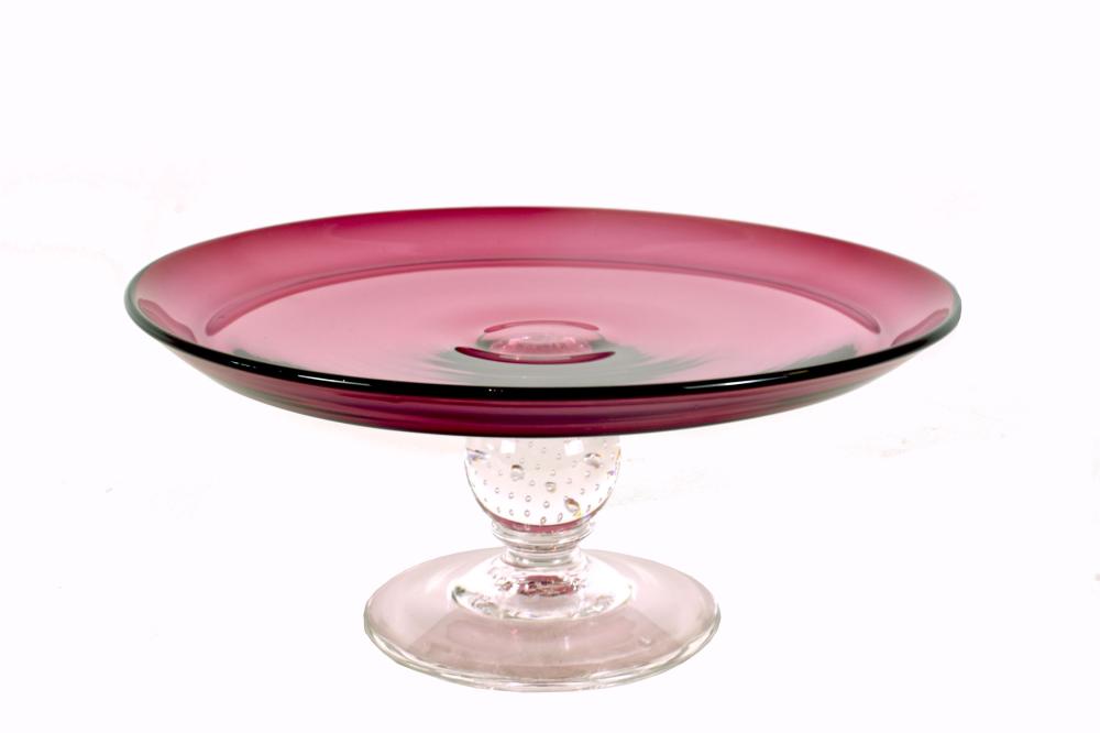 PAIRPOINT CRANBERRY GLASS CAKE