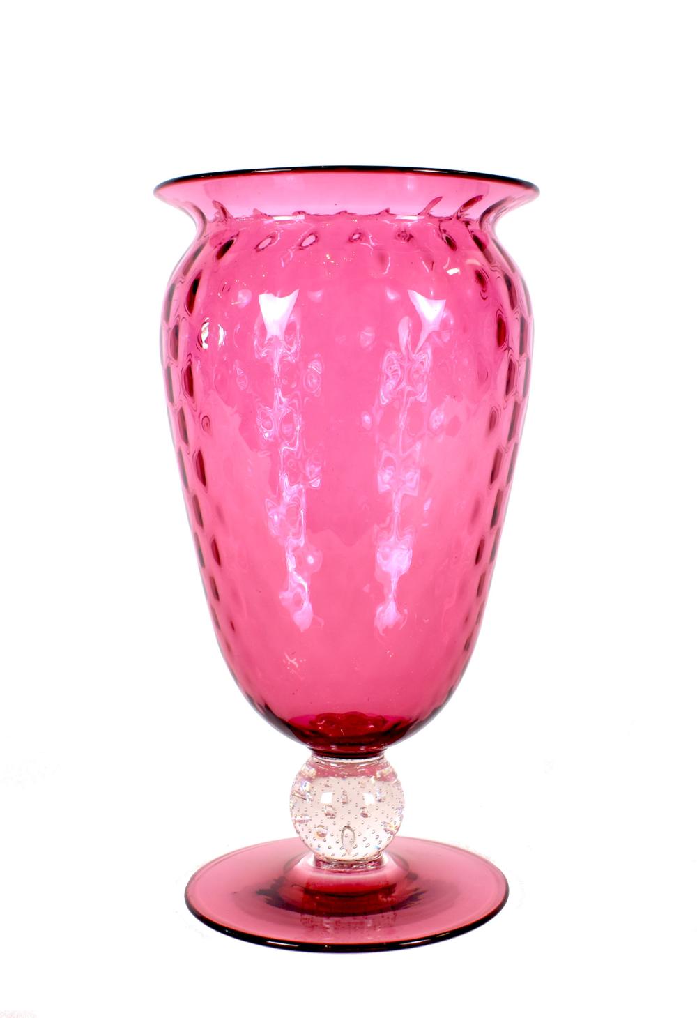 PAIRPOINT CRANBERRY GLASS FOOTED