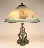 PAIRPOINT DOLPHIN LAMP WITH RE