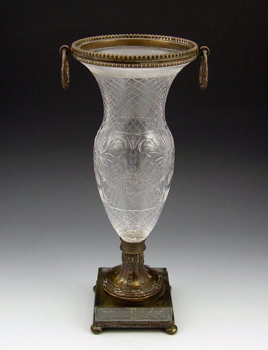 PAIRPOINT ENGRAVED GLASS METAL