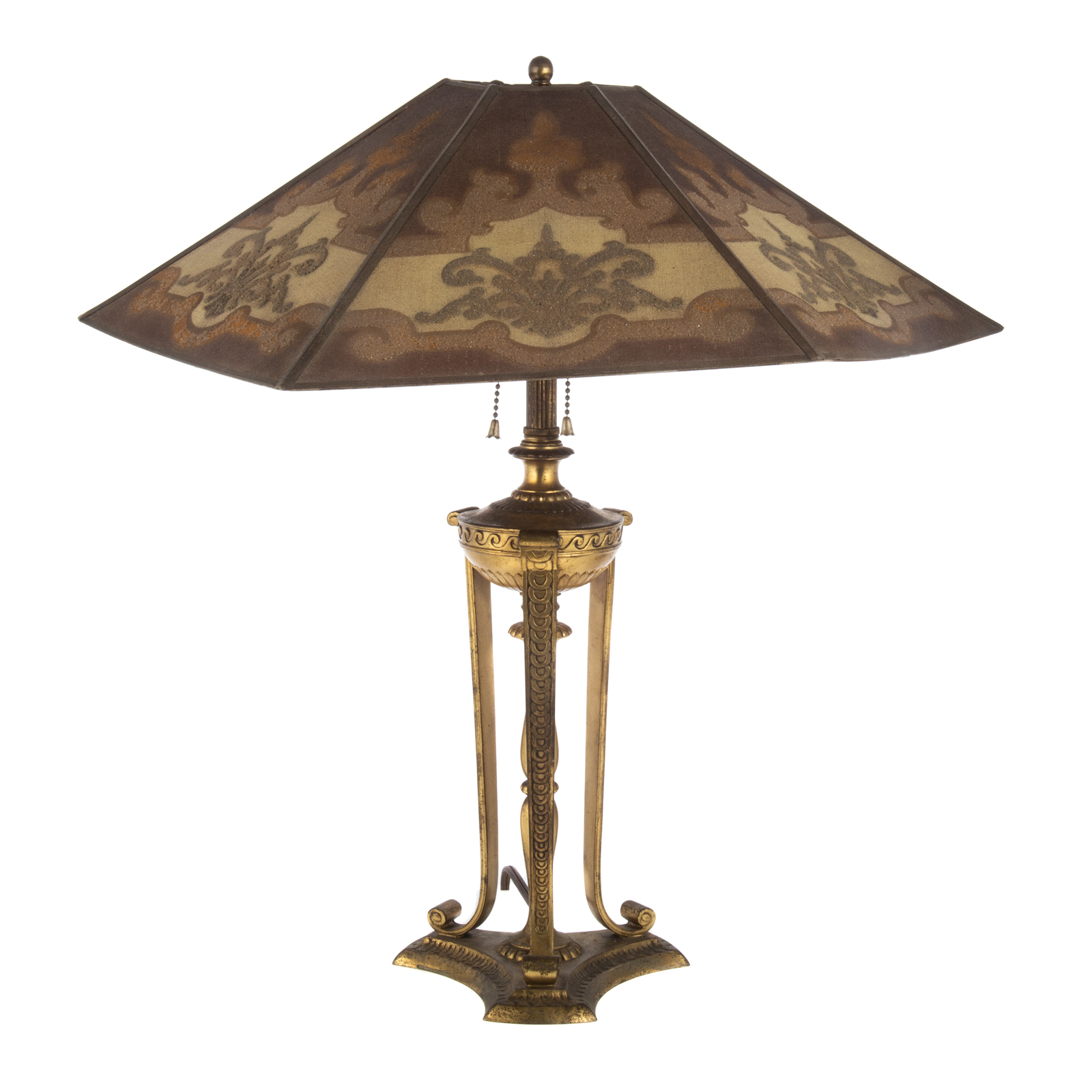 PAIRPOINT LAMP WITH WIRE MESH SHADE