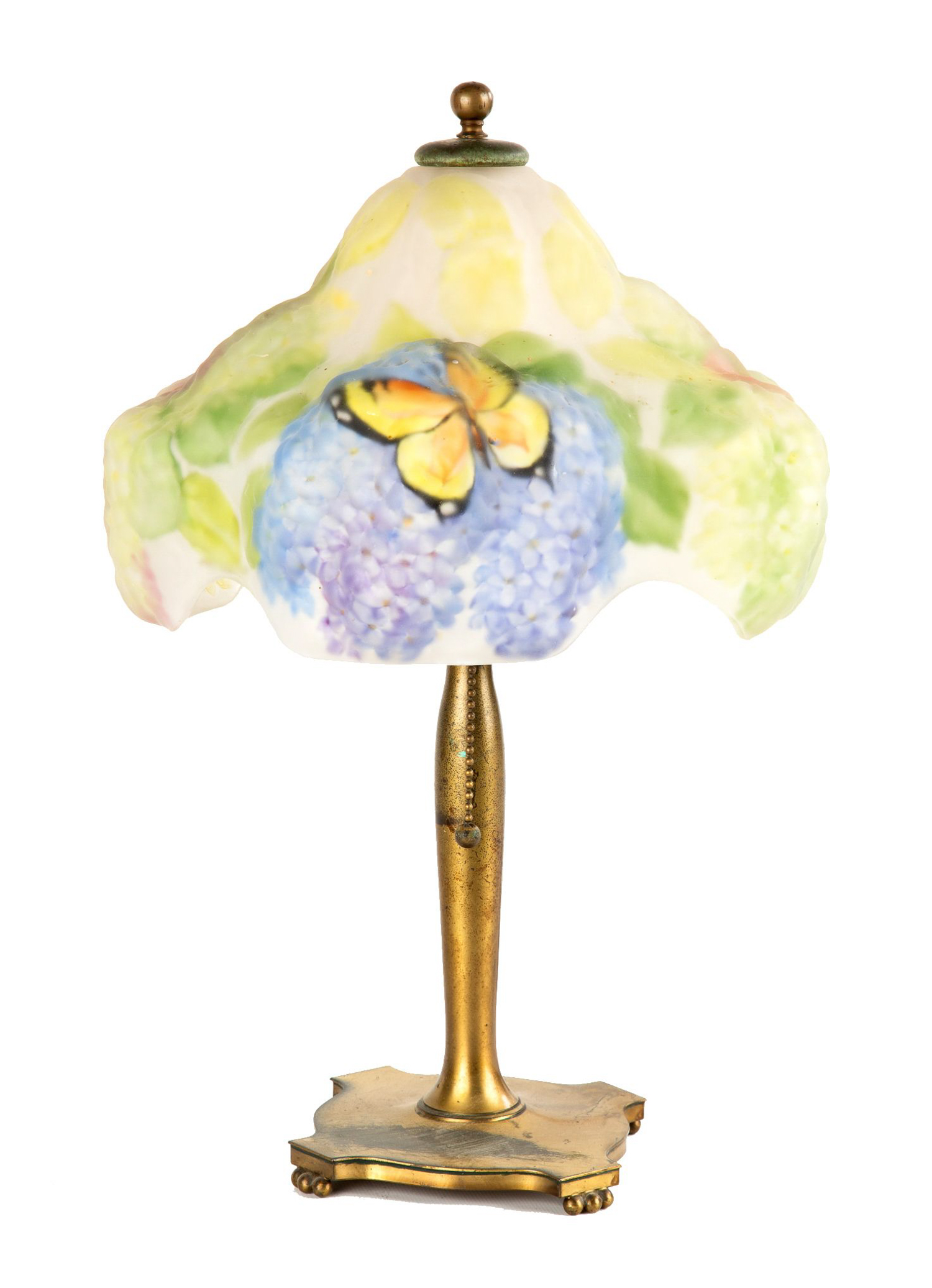PAIRPOINT PUFFY LILAC LAMP Signed