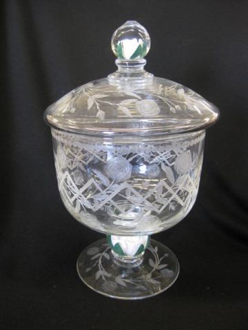 Pairpoint Sulfide Glass Covered Jar