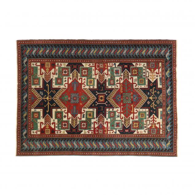 PAK KAZAK AREA RUG Ivory field with