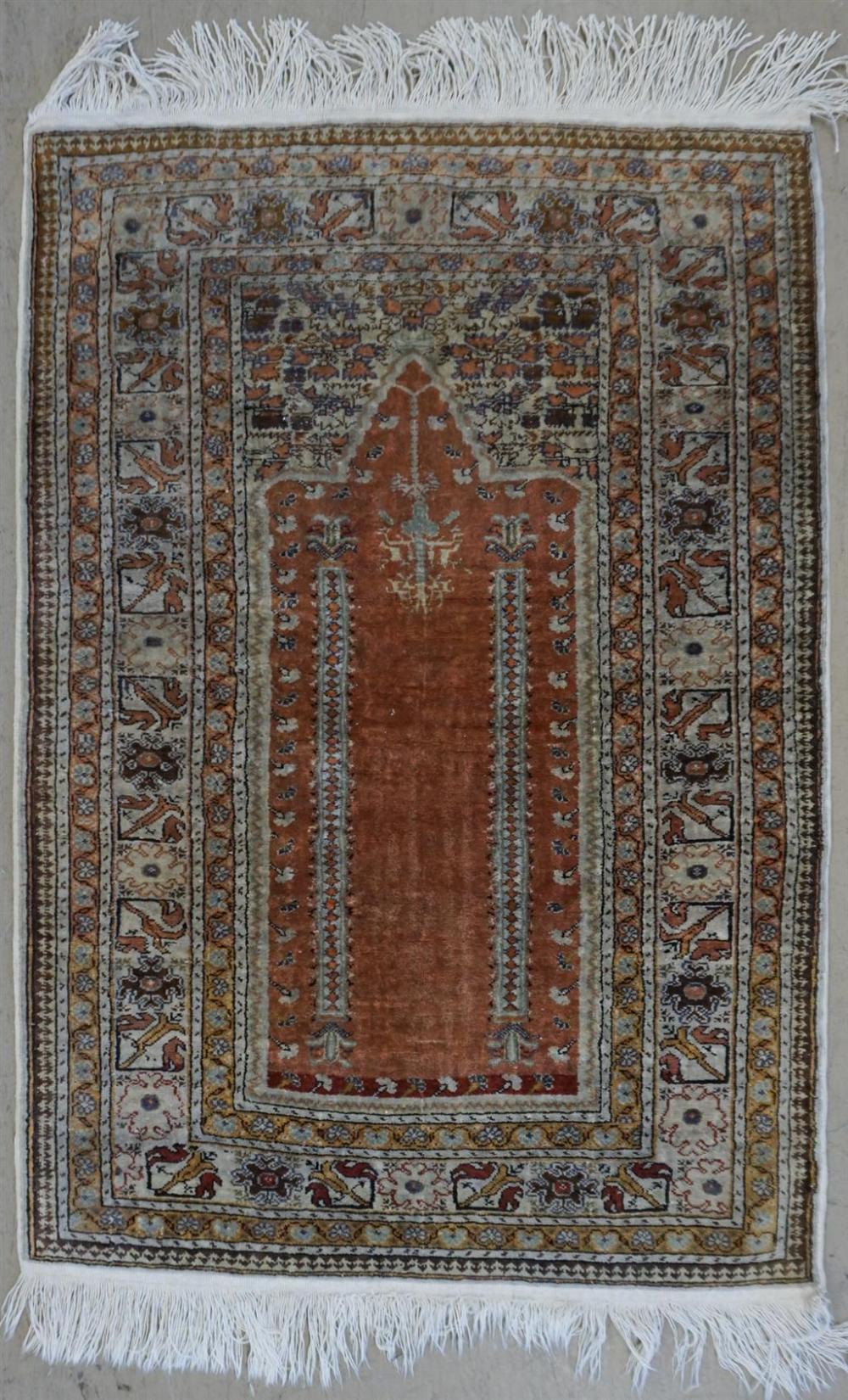 PAKISTAN PARTIAL SILK PRAYER RUG, 4