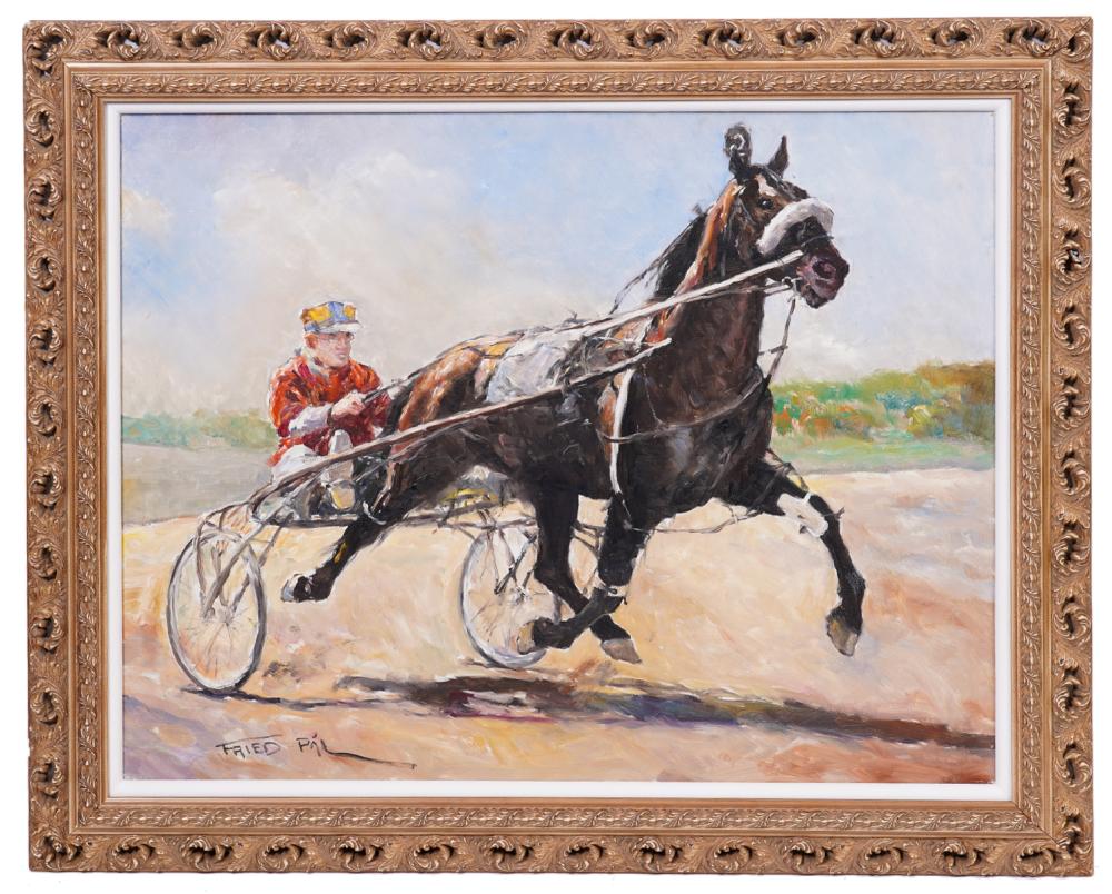 PAL FRIED 'ONE HORSE SHAY' OIL ON
