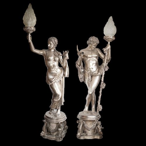 PALACE SIZE SILVER BRONZE FIGURAL