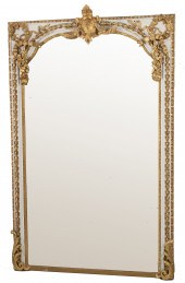 PALATIAL FRENCH CARVED MIRROR